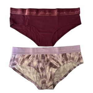 Victoria’s Secret Love Pink Hipster Panties Size XL Cotton Blend Stretch 2 Pair